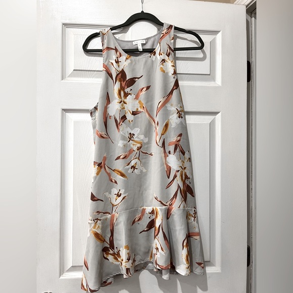 Sleeveless Midi Floral Gray Dress - Picture 1 of 3